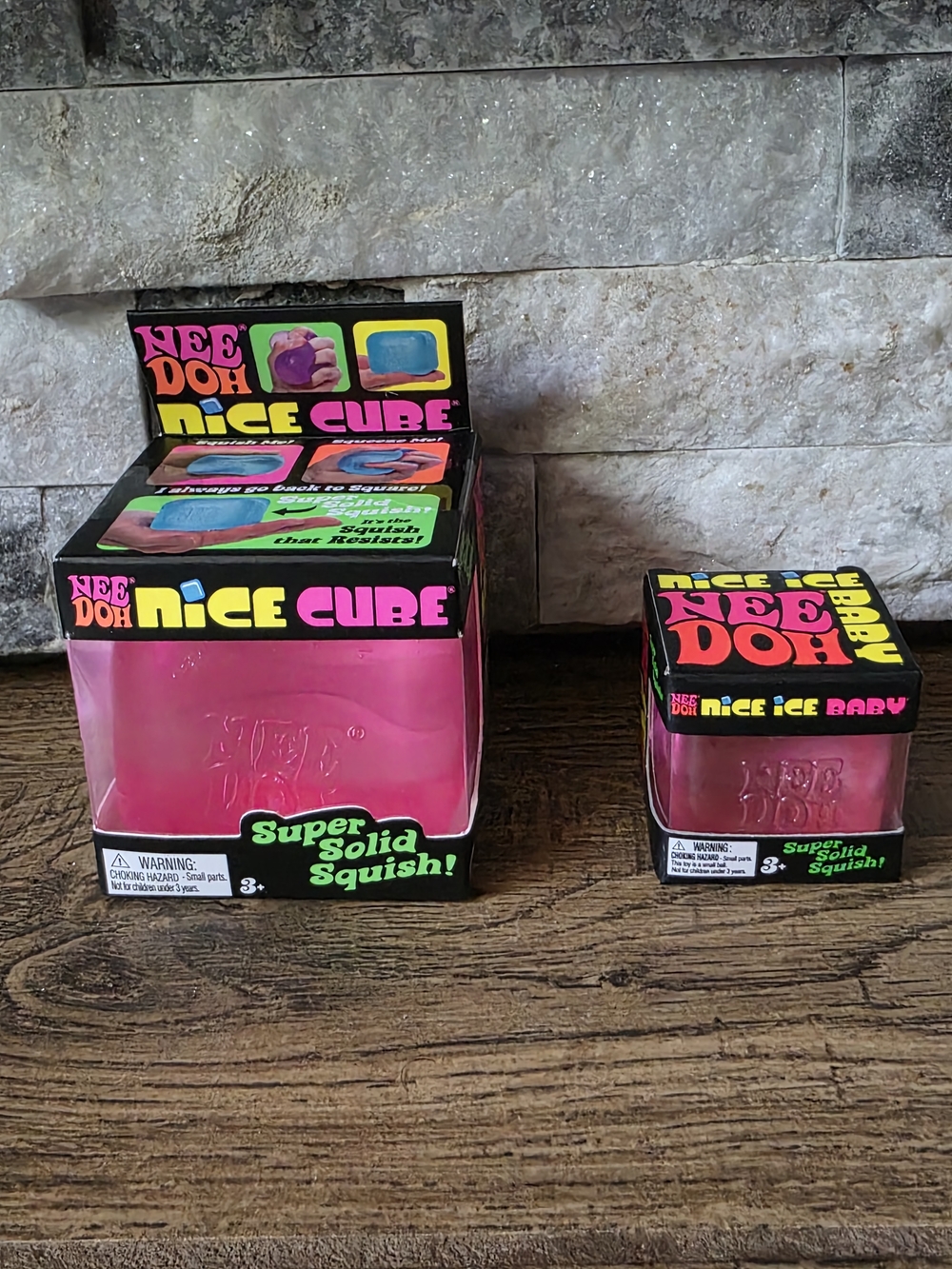 NeeDoh Nice Ice Cube Pink Super Solid Squish And Nice Ice BABY